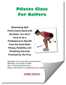 Golfers Pilates Class Flyer